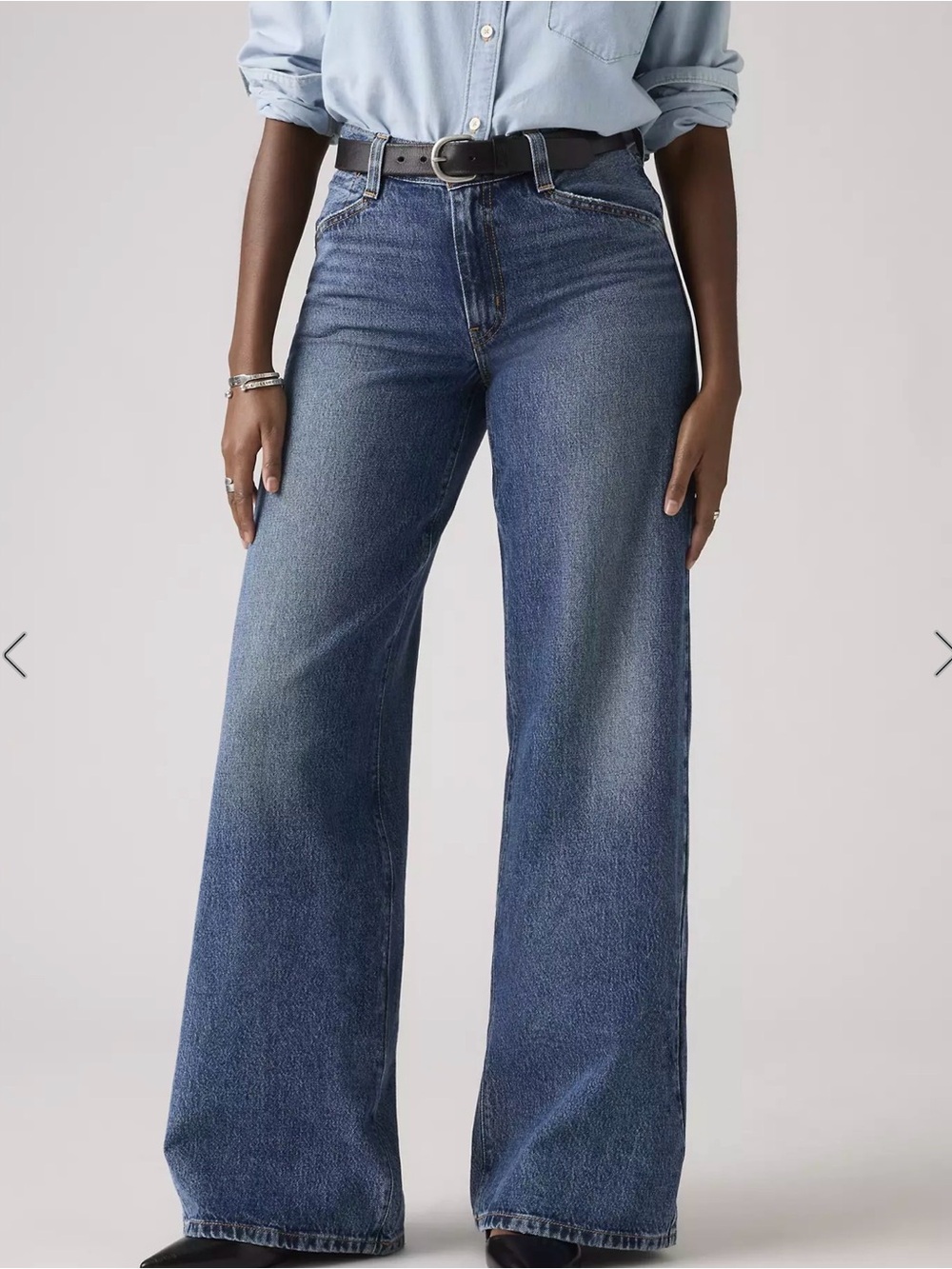 Levi's Baggy Blue Straight Wide-Leg Jeans